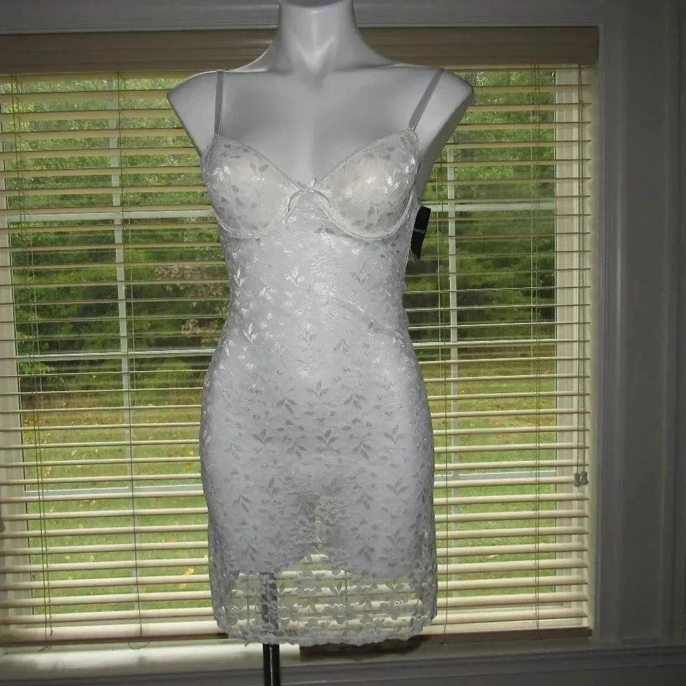 NWT RAMPAGE White Lace Slipdress Chemise Size M